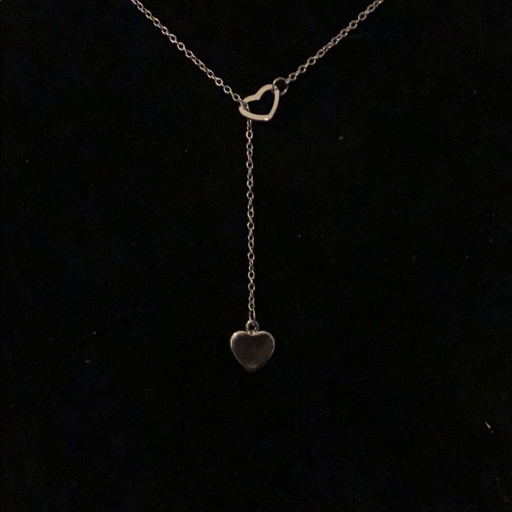 Dainty hearts lariat style necklace